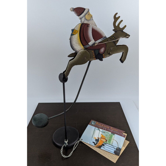 Santa Claus on Reindeer Pendulum Motion Toy Balance Authentic Models - Picture 1 of 15